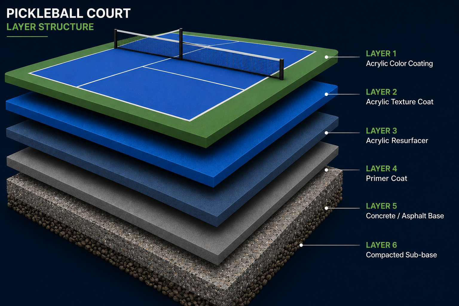 Pickleball Court Layers